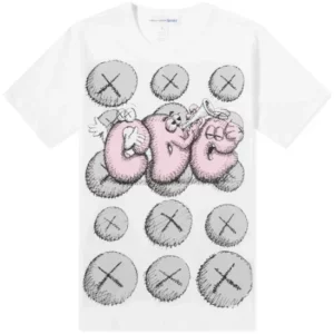 CDG Shirt X KAWS T-Shirt White Pink Grey