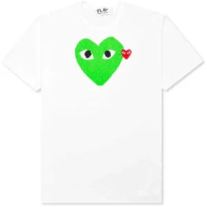 Comme Des Garcons Play Red Emblem Heart T-Shirt White Green