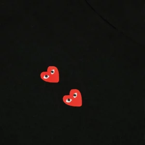 Play Multi Red Heart Longsleeve T-Shirt Black